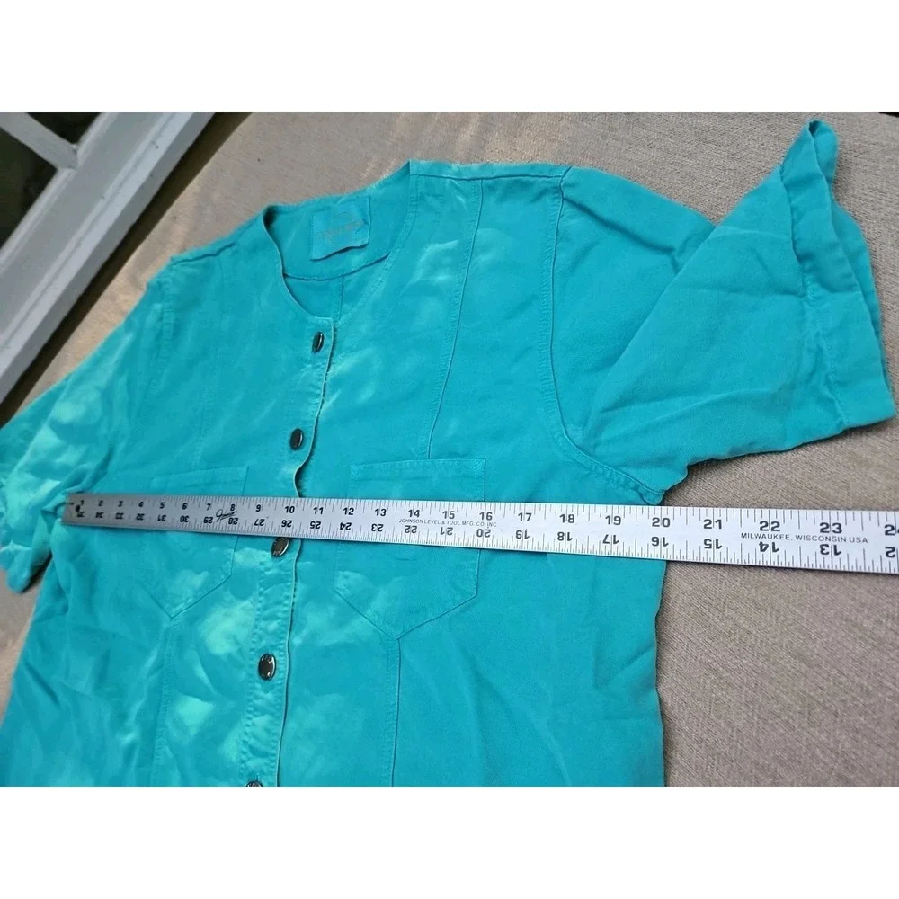 Vintage Leisure‎ Wear Lyocell Outfit Pants Shirt Teal Y2K 90s Lounge Casual LG